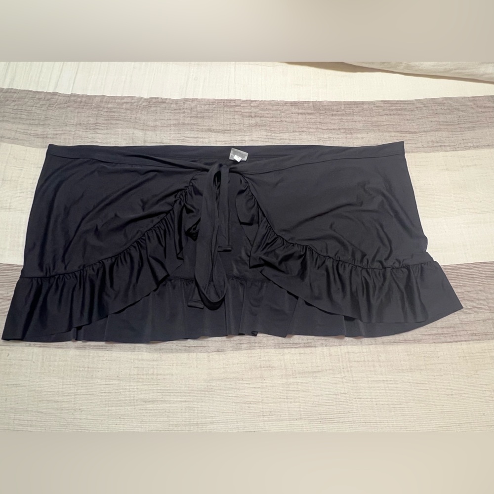 J. Crew Black Cover Up Wrap Skirt - Picture 3 of 7